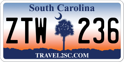 SC license plate ZTW236
