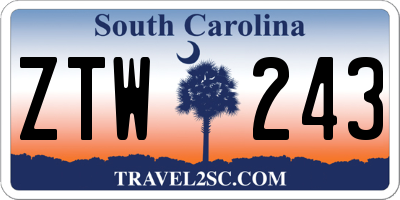 SC license plate ZTW243
