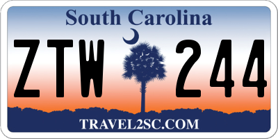 SC license plate ZTW244