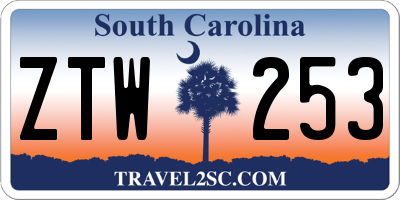 SC license plate ZTW253