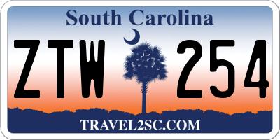 SC license plate ZTW254