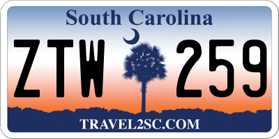 SC license plate ZTW259