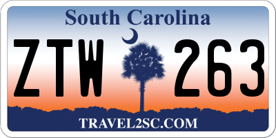 SC license plate ZTW263