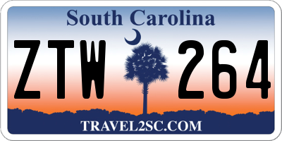 SC license plate ZTW264
