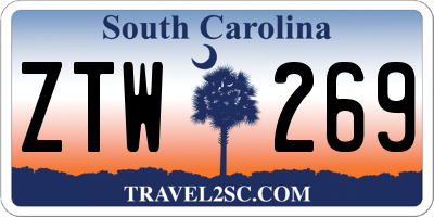 SC license plate ZTW269