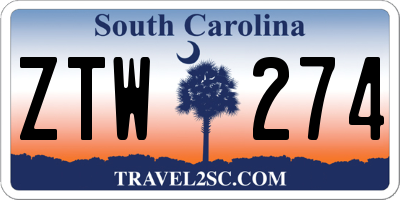 SC license plate ZTW274