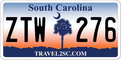 SC license plate ZTW276