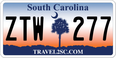 SC license plate ZTW277
