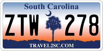 SC license plate ZTW278
