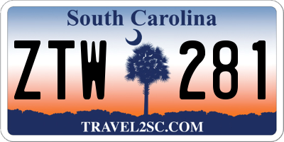SC license plate ZTW281