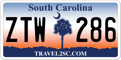 SC license plate ZTW286