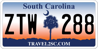 SC license plate ZTW288
