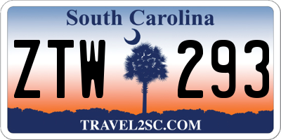 SC license plate ZTW293
