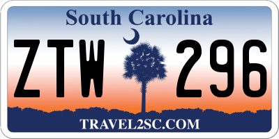 SC license plate ZTW296