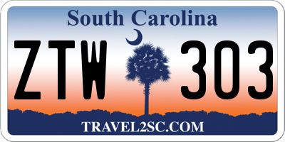 SC license plate ZTW303