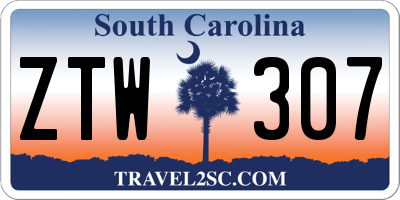SC license plate ZTW307