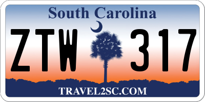 SC license plate ZTW317