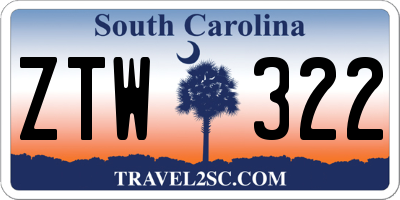 SC license plate ZTW322