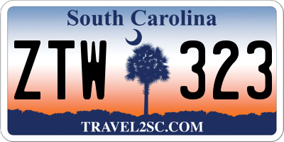 SC license plate ZTW323