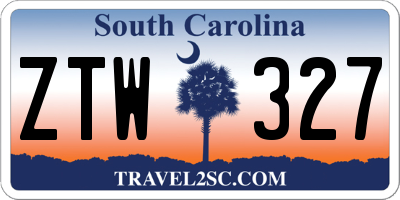 SC license plate ZTW327