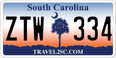 SC license plate ZTW334