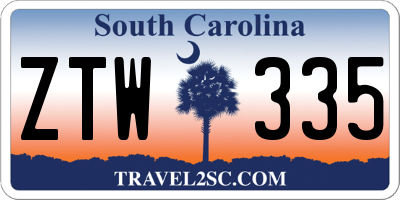 SC license plate ZTW335