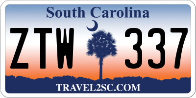 SC license plate ZTW337