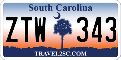 SC license plate ZTW343