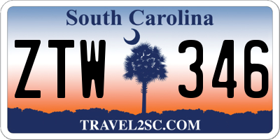 SC license plate ZTW346
