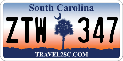 SC license plate ZTW347