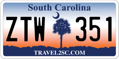 SC license plate ZTW351