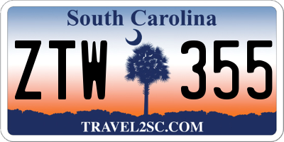 SC license plate ZTW355
