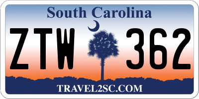 SC license plate ZTW362