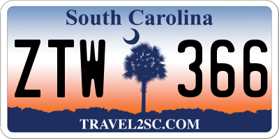 SC license plate ZTW366