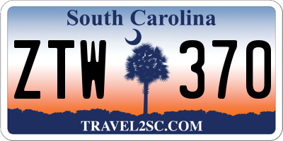 SC license plate ZTW370