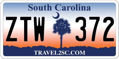 SC license plate ZTW372