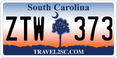 SC license plate ZTW373