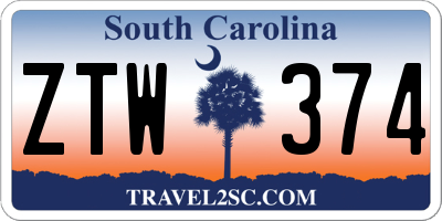 SC license plate ZTW374