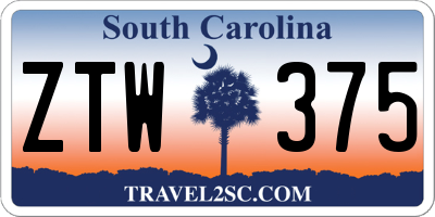SC license plate ZTW375
