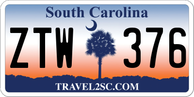 SC license plate ZTW376