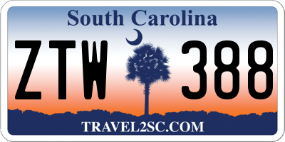 SC license plate ZTW388