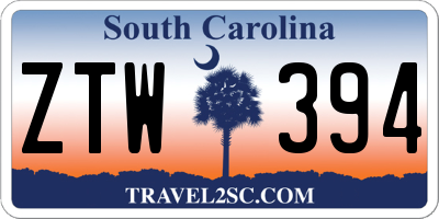 SC license plate ZTW394
