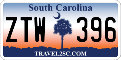 SC license plate ZTW396