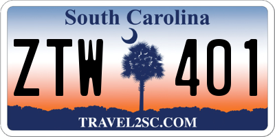 SC license plate ZTW401