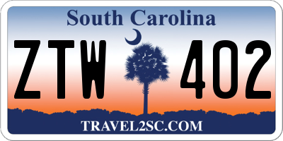 SC license plate ZTW402