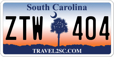 SC license plate ZTW404