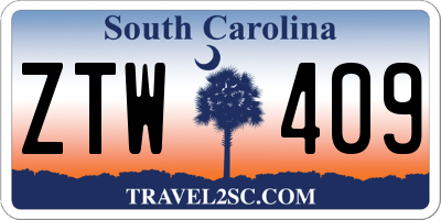 SC license plate ZTW409