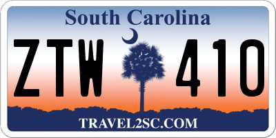 SC license plate ZTW410