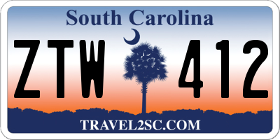SC license plate ZTW412