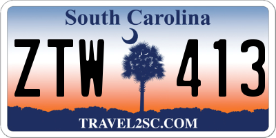 SC license plate ZTW413